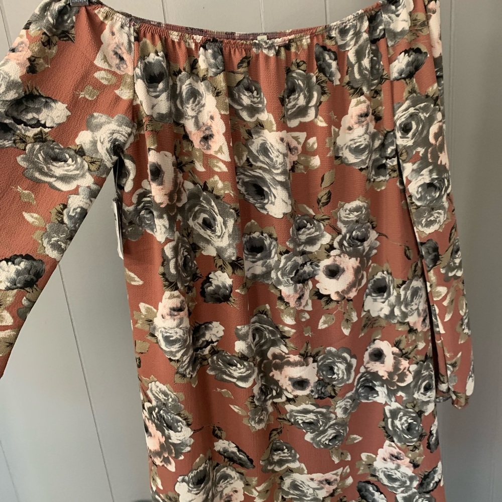 Off the shoulder flor dress